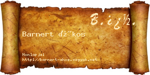 Barnert Ákos névjegykártya